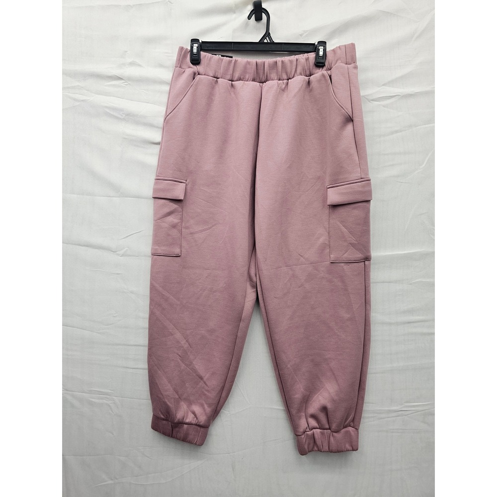 Express Womens Cargo Joggers Pink Poly Blend Casual Size XL